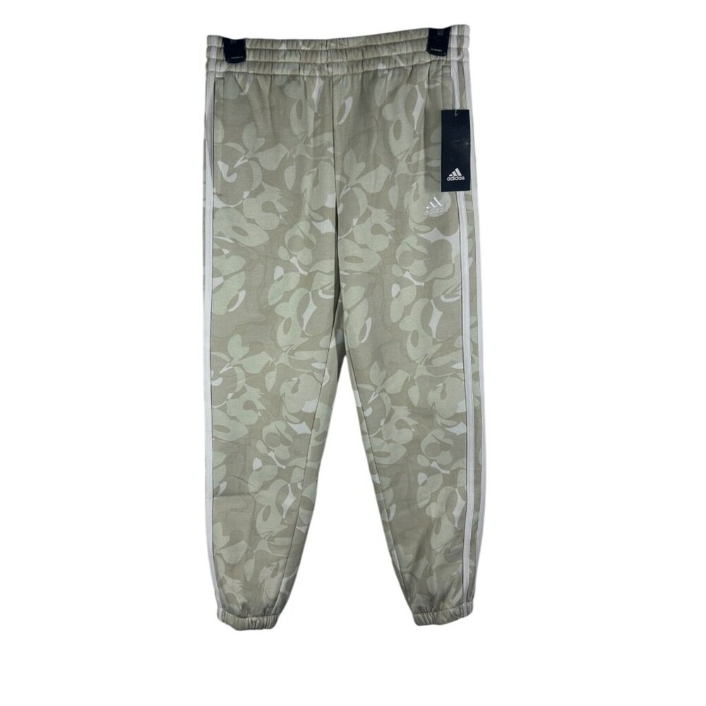 Adidas Joggers Pants Girls M (10/12) Regular Fit Beige Camouflage Pattern NEW‎